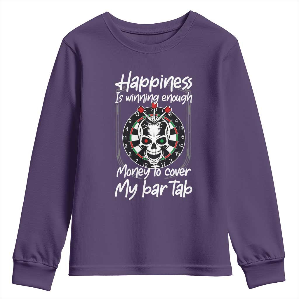 Darts Lover Drinking Game Youth Sweatshirt Winning Money To Cover My Bar Tab TS12 Purple Print Your Wear