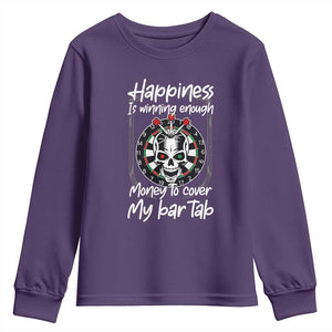 Darts Lover Drinking Game Youth Sweatshirt Winning Money To Cover My Bar Tab TS12 Purple Print Your Wear