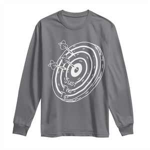 Funny Dirty Humor Dart Player Long Sleeve Shirt Just The Tip TS12 Charcoal Print Your Wear