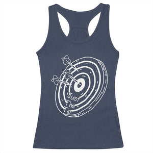 Funny Dirty Humor Dart Player Racerback Tank Top Just The Tip TS12 Navy Print Your Wear