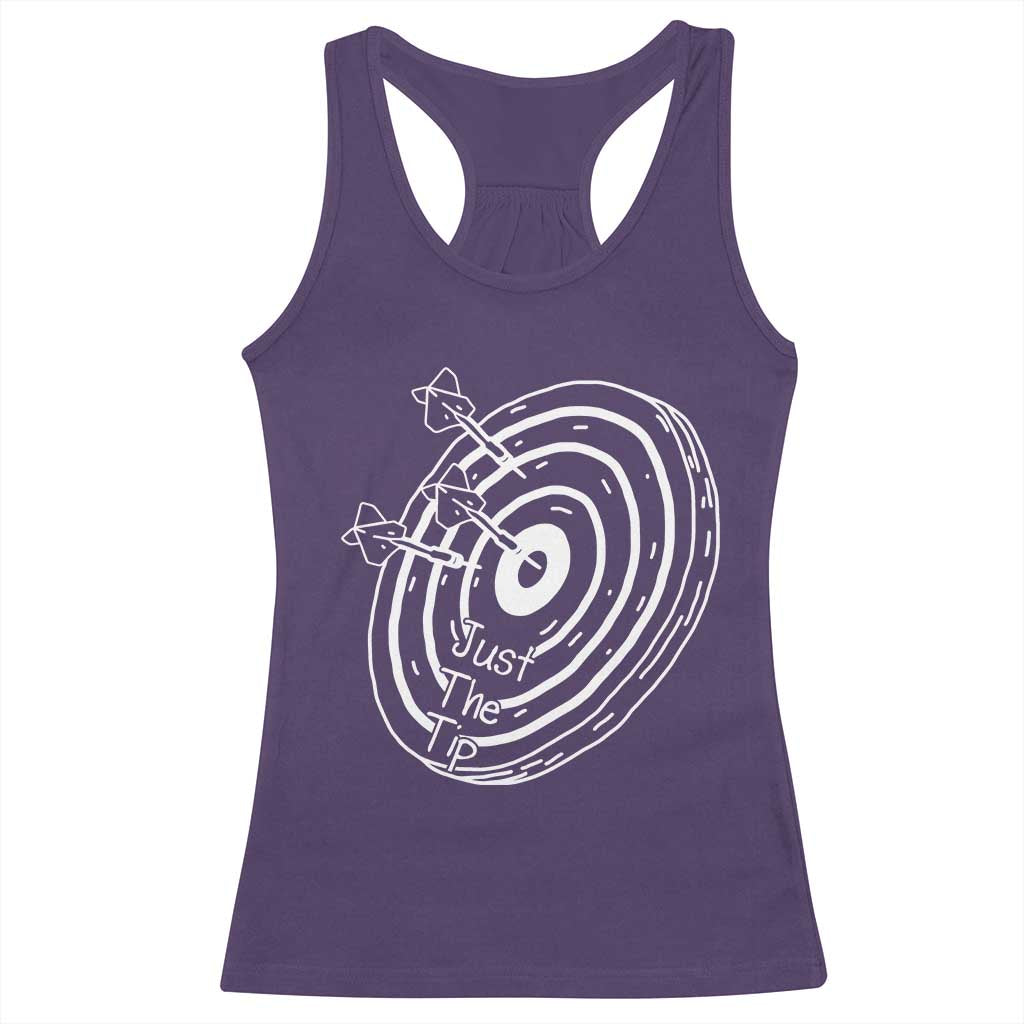 Funny Dirty Humor Dart Player Racerback Tank Top Just The Tip TS12 Purple Print Your Wear