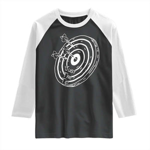 Funny Dirty Humor Dart Player Raglan Shirt Just The Tip TS12 Black White Print Your Wear