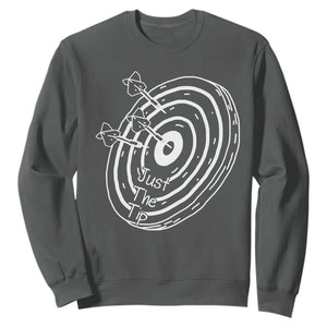 Funny Dirty Humor Dart Player Sweatshirt Just The Tip TS12 Dark Heather Print Your Wear