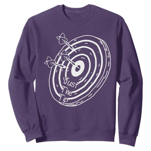 Funny Dirty Humor Dart Player Sweatshirt Just The Tip TS12 Purple Print Your Wear