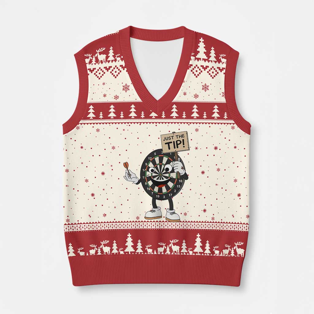 Just The Tip Quote V-Neck Knit Sweater Vest Dirty Humor Dartist Gift TS12 Beige Red Print Your Wear