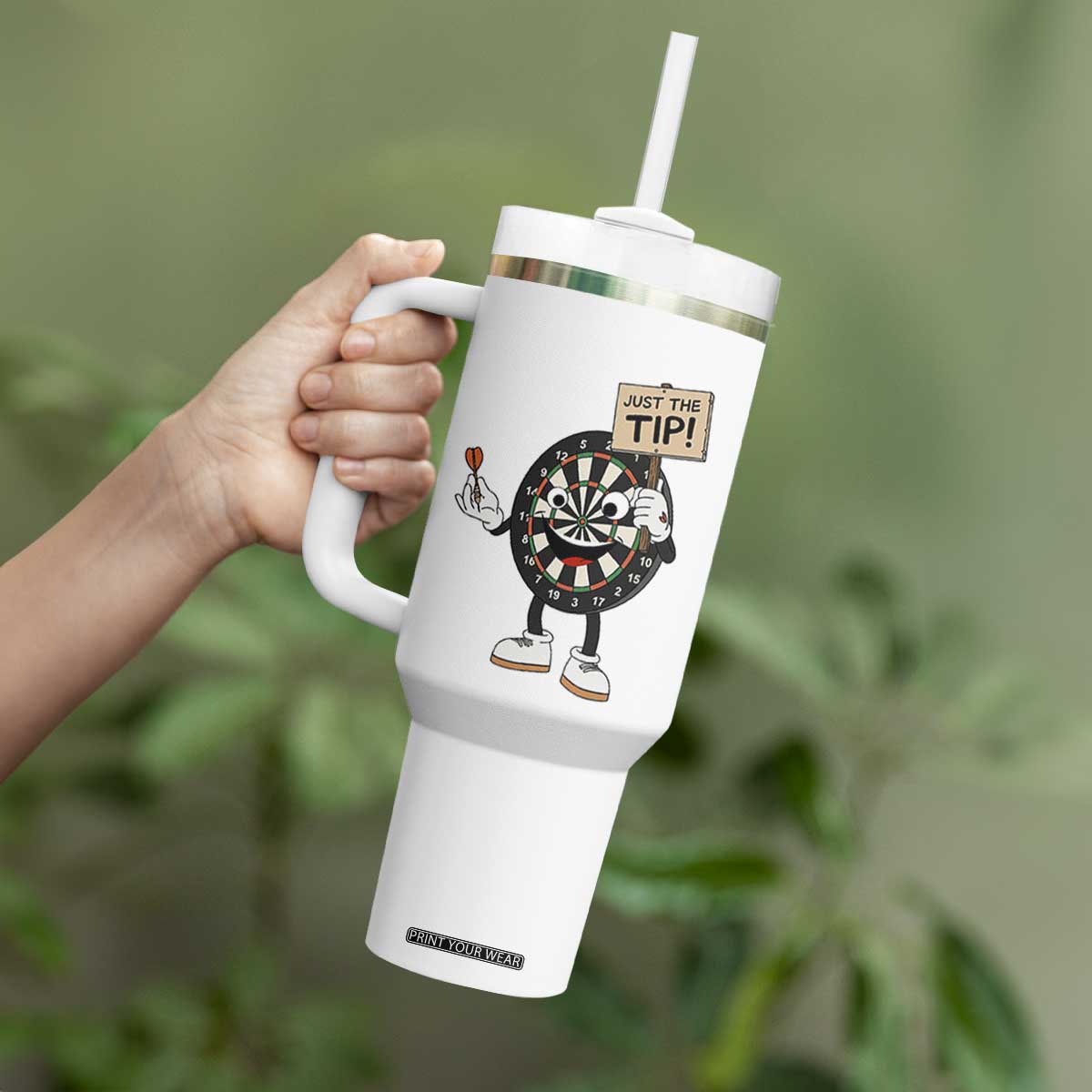 Just The Tip Quote Tumbler With Handle Dirty Humor Dartist Gift TS12 Print Your Wear
