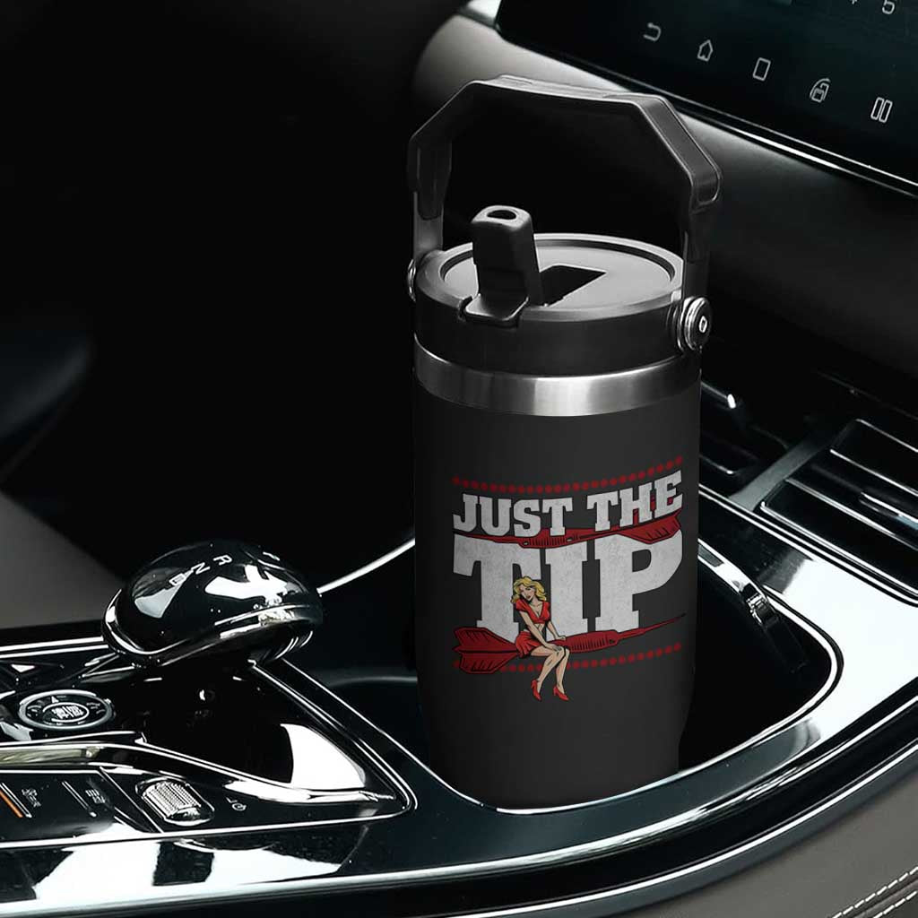 Funny Darts Player Gift Flip Straw Tumbler Just The Tip TS12 Print Your Wear