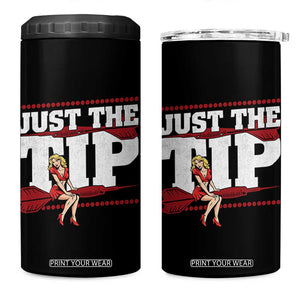 Funny Darts Player Gift 4 in 1 Can Cooler Tumbler Just The Tip TS12 One Size: 16 oz Black Print Your Wear