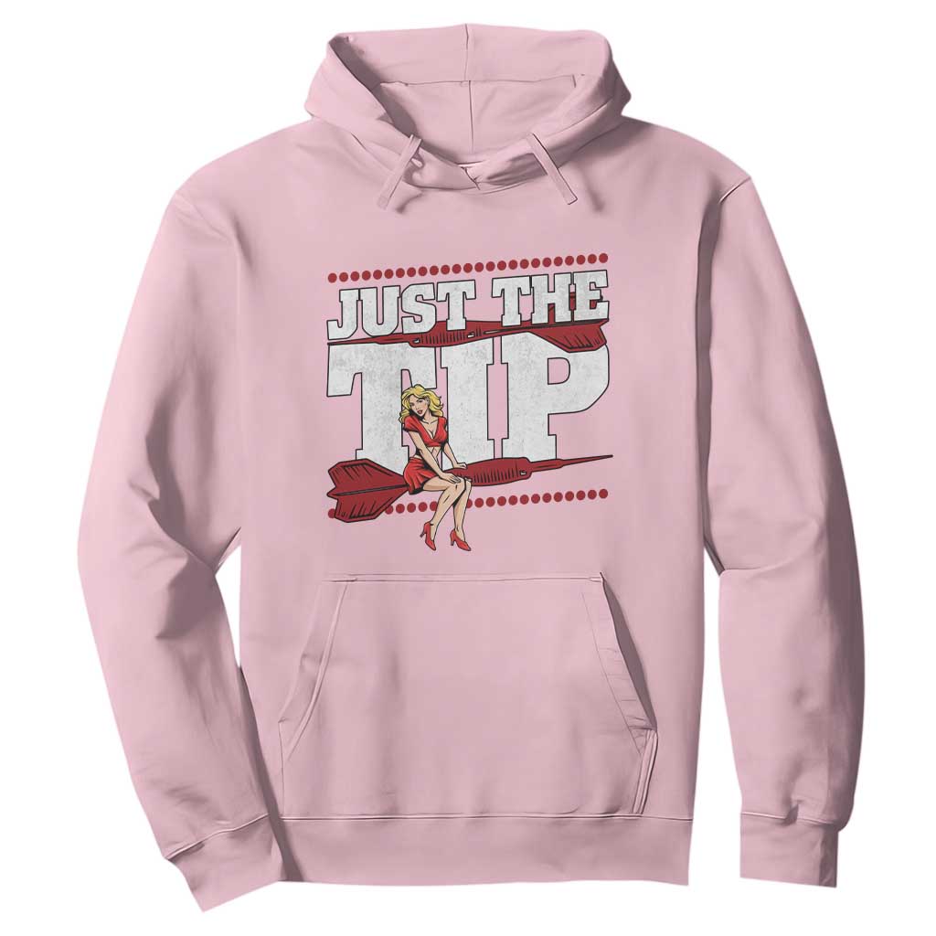 Funny Darts Player Gift Hoodie Just The Tip TS12 Light Pink Print Your Wear
