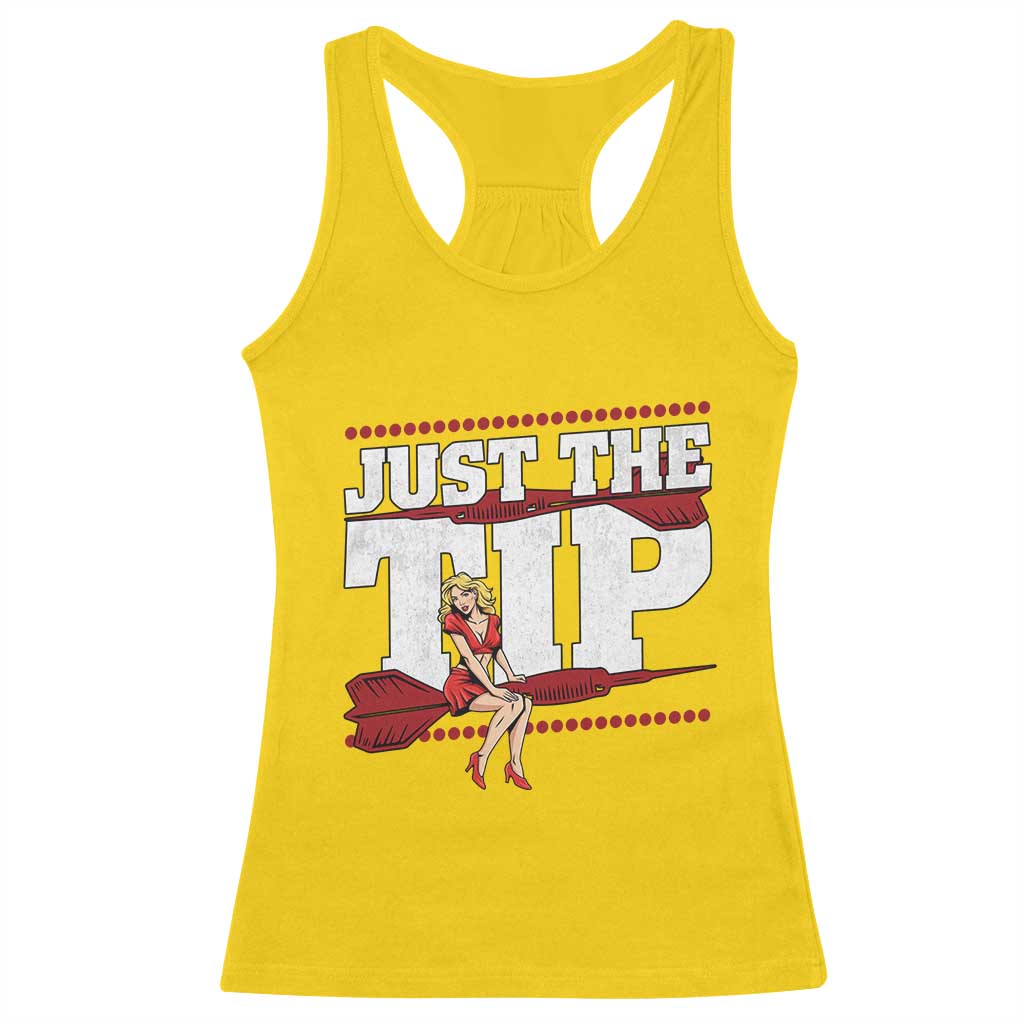 Funny Darts Player Gift Racerback Tank Top Just The Tip TS12 Daisy Print Your Wear