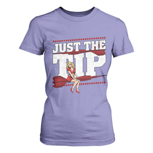 Funny Darts Player Gift T Shirt For Women Just The Tip TS12 Violet Print Your Wear