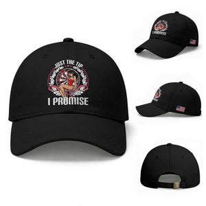 Just The Tip I Promise Baseball Cap Funny Dart Player Quote For Pub Fans TS12 Baseball Cap Universal Fit Black Print Your Wear