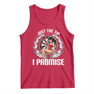 Just The Tip I Promise Tank Top Funny Dart Player Quote For Pub Fans TS12 Red Print Your Wear