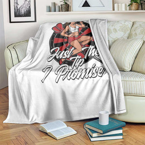 Just The Tip I Promise Throw Blanket Sexy Pin Up Girl Dartist Gift TS12 Print Your Wear