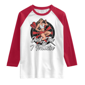 Just The Tip I Promise Raglan Shirt Sexy Pin Up Girl Dartist Gift TS12 White Red Print Your Wear
