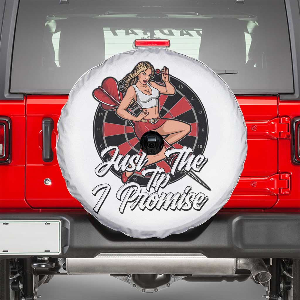 Just The Tip I Promise Spare Tire Cover Sexy Pin Up Girl Dartist Gift TS12 White Print Your Wear