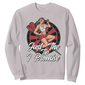 Just The Tip I Promise Sweatshirt Sexy Pin Up Girl Dartist Gift TS12 Ice Gray Print Your Wear