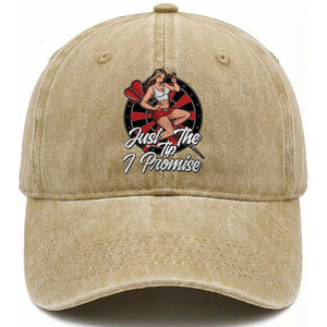 Just The Tip I Promise Washed Cotton Baseball Cap Sexy Pin Up Girl Dartist Gift TS12 Print Your Wear