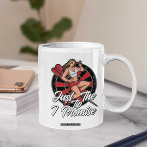 Just The Tip I Promise Coffee Mug Sexy Pin Up Girl Dartist Gift TS12 Print Your Wear