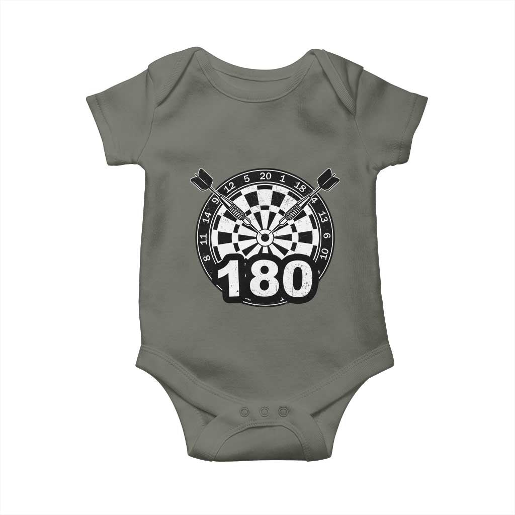 Funny Darts Max 180 Baby Onesie Dartist Darts Lover Gift TS12 Military Green Print Your Wear