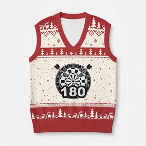 Funny Darts Max 180 V-Neck Knit Sweater Vest Dartist Darts Lover Gift TS12 Beige Red Print Your Wear