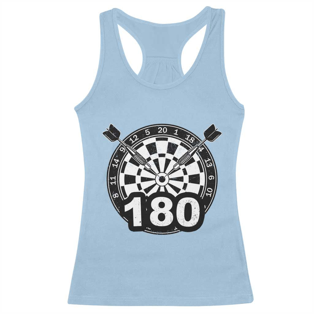 Funny Darts Max 180 Racerback Tank Top Dartist Darts Lover Gift TS12 Light Blue Print Your Wear