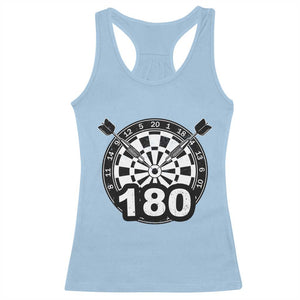 Funny Darts Max 180 Racerback Tank Top Dartist Darts Lover Gift TS12 Light Blue Print Your Wear