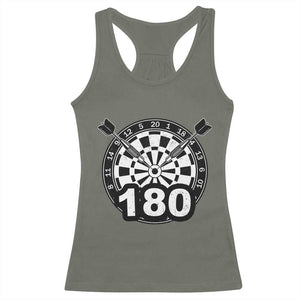 Funny Darts Max 180 Racerback Tank Top Dartist Darts Lover Gift TS12 Military Green Print Your Wear