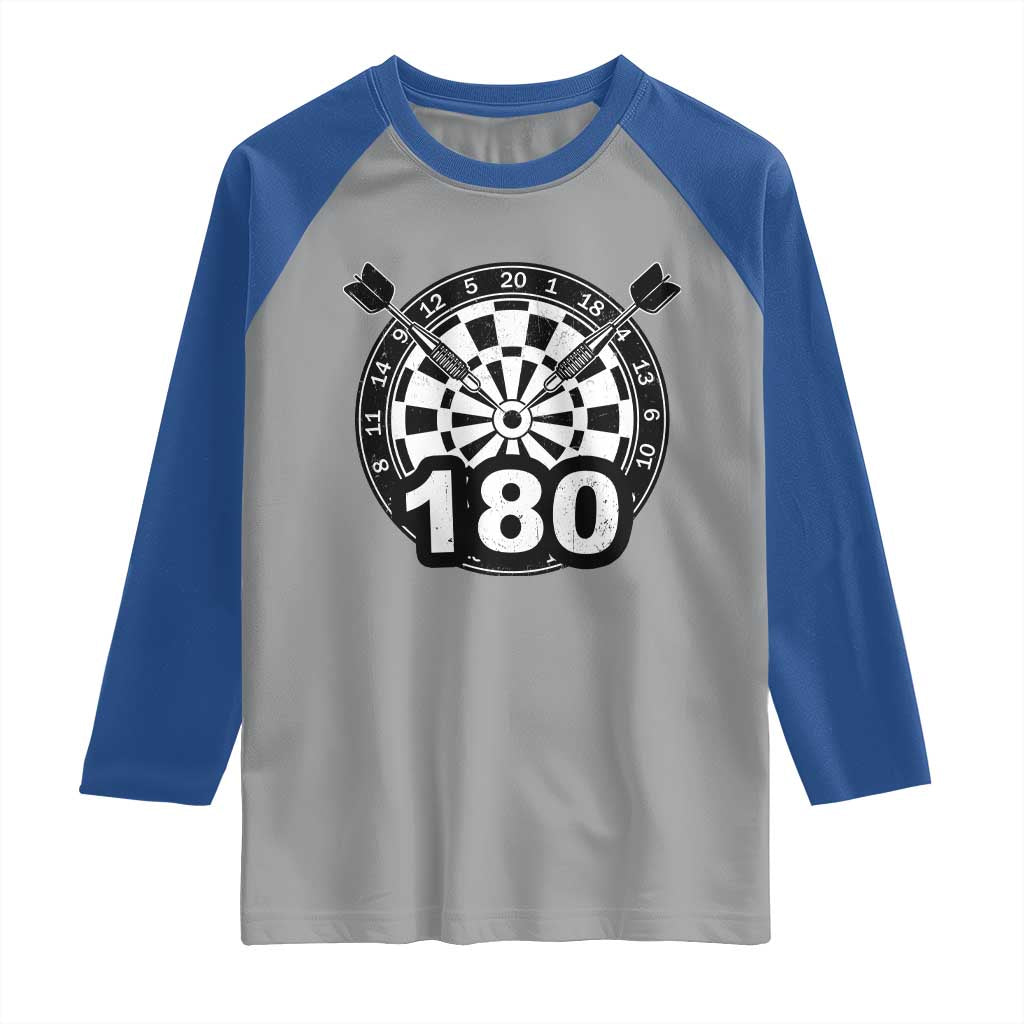Funny Darts Max 180 Raglan Shirt Dartist Darts Lover Gift TS12 Sport Gray Royal Print Your Wear