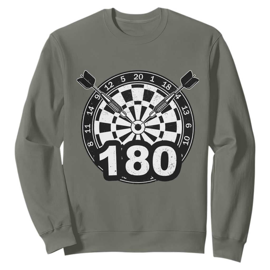 Funny Darts Max 180 Sweatshirt Dartist Darts Lover Gift TS12 Military Green Print Your Wear