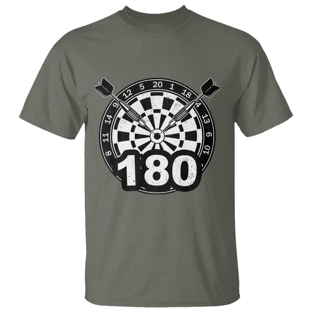 Funny Darts Max 180 T Shirt Dartist Darts Lover Gift TS12 Military Green Print Your Wear
