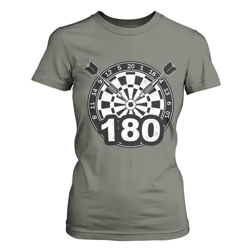 Funny Darts Max 180 T Shirt For Women Dartist Darts Lover Gift TS12 Military Green Print Your Wear