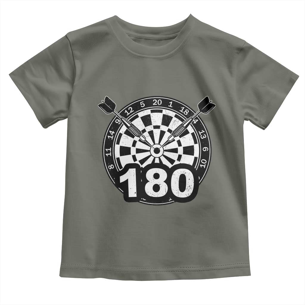Funny Darts Max 180 Toddler T Shirt Dartist Darts Lover Gift TS12 Military Green Print Your Wear