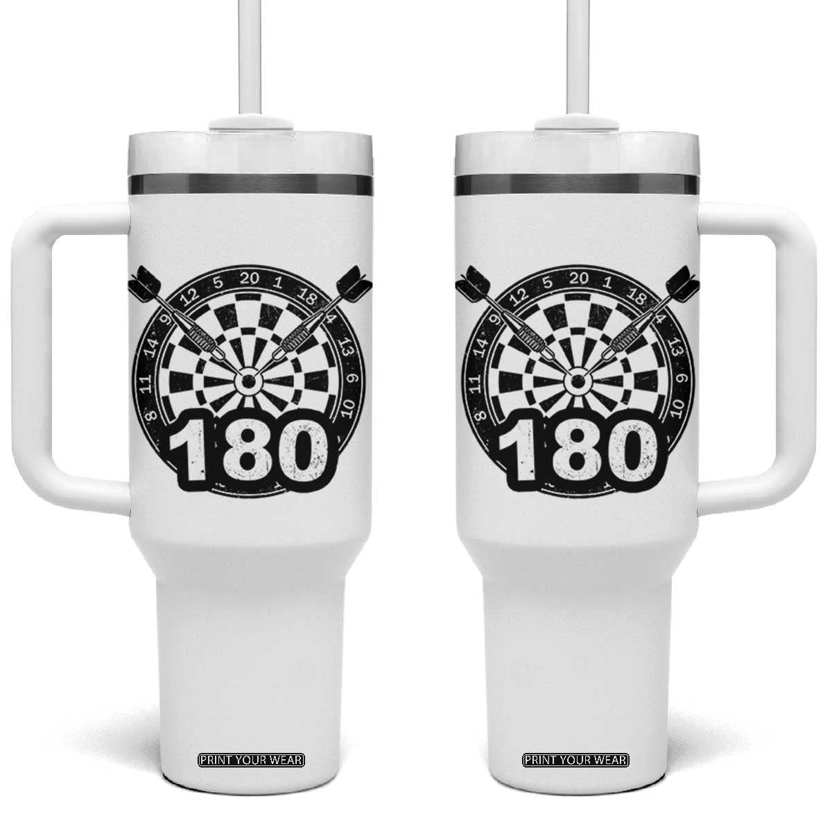 Funny Darts Max 180 Tumbler With Handle Dartist Darts Lover Gift TS12 One Size: 40 oz White Print Your Wear
