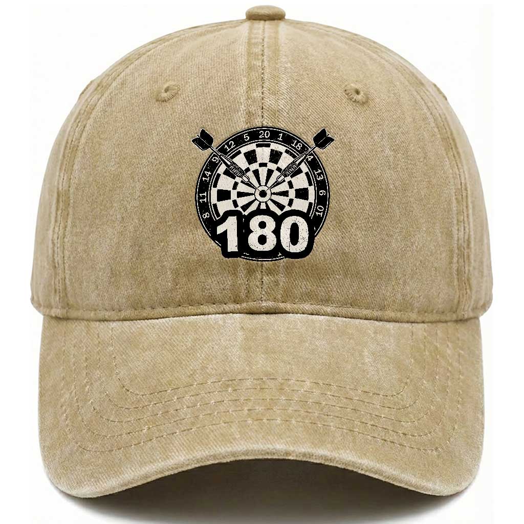 Funny Darts Max 180 Washed Cotton Baseball Cap Dartist Darts Lover Gift TS12 Print Your Wear