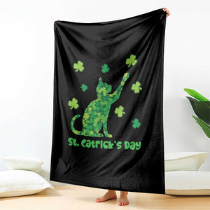Funny St Catricks Day Throw Blanket Lucky Shamrock Cat Saint Pattys TS12 Print Your Wear