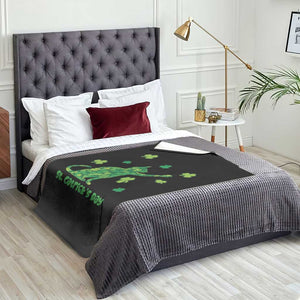 Funny St Catricks Day Throw Blanket Lucky Shamrock Cat Saint Pattys TS12 Print Your Wear