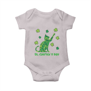 Funny St Catricks Day Baby Onesie Lucky Shamrock Cat Saint Pattys TS12 Ice Gray Print Your Wear