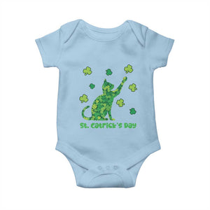 Funny St Catricks Day Baby Onesie Lucky Shamrock Cat Saint Pattys TS12 Light Blue Print Your Wear