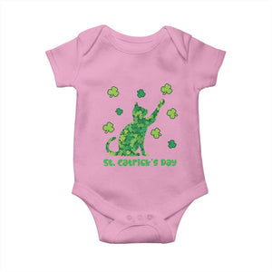 Funny St Catricks Day Baby Onesie Lucky Shamrock Cat Saint Pattys TS12 Light Pink Print Your Wear