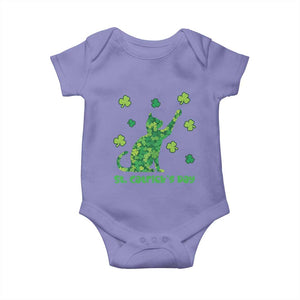 Funny St Catricks Day Baby Onesie Lucky Shamrock Cat Saint Pattys TS12 Violet Print Your Wear