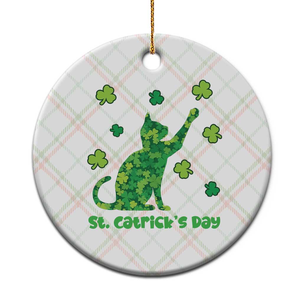 Funny St Catricks Day Ceramic Ornament Lucky Shamrock Cat Saint Pattys TS12 1pc Christmas Plaid Print Your Wear
