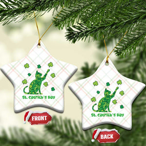 Funny St Catricks Day Ceramic Ornament Lucky Shamrock Cat Saint Pattys TS12 Print Your Wear