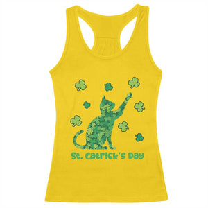 Funny St Catricks Day Racerback Tank Top Lucky Shamrock Cat Saint Pattys TS12 Daisy Print Your Wear