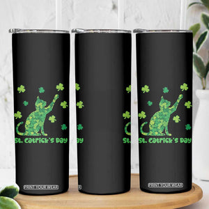 Funny St Catricks Day Skinny Tumbler Lucky Shamrock Cat Saint Pattys TS12 Print Your Wear
