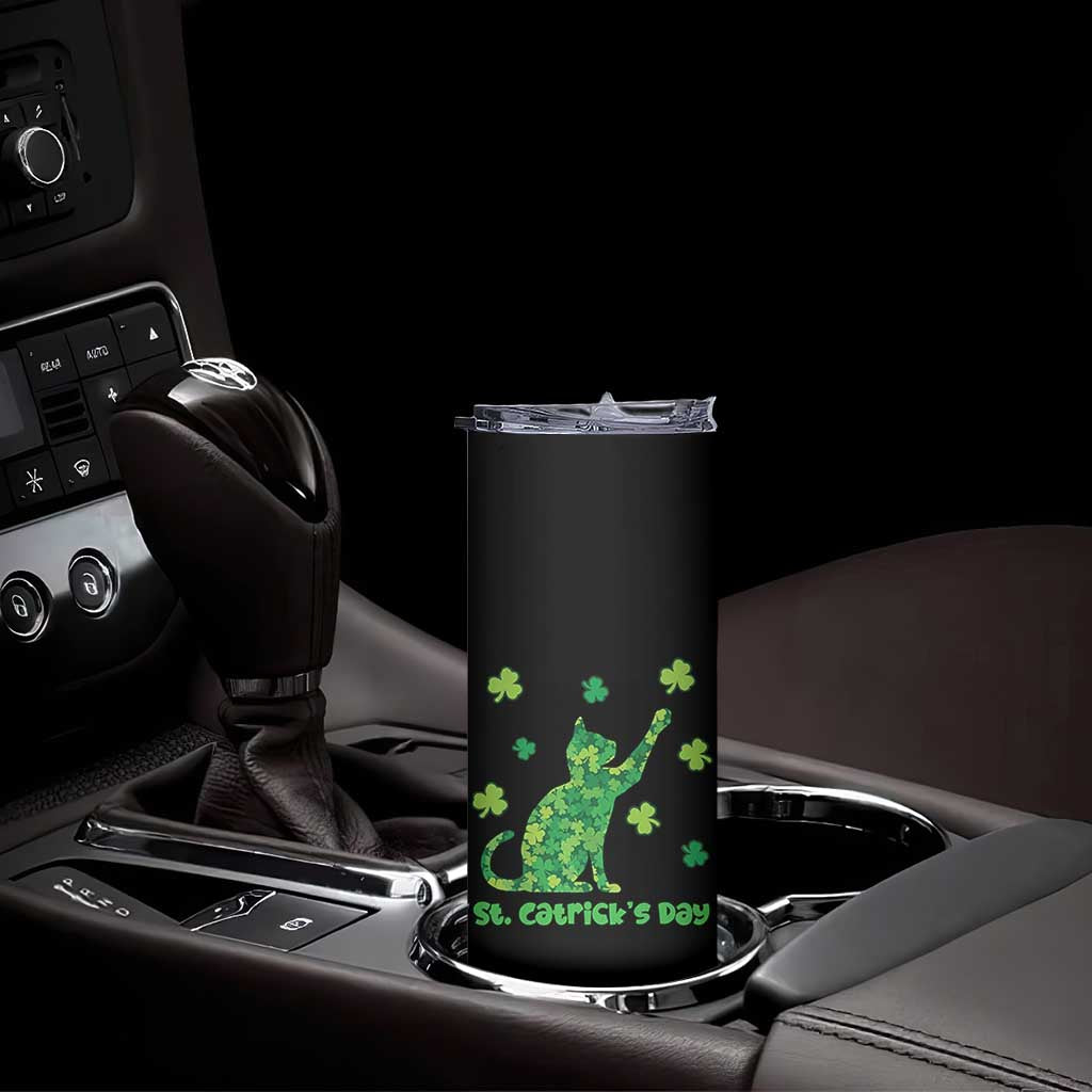 Funny St Catricks Day Skinny Tumbler Lucky Shamrock Cat Saint Pattys TS12 Print Your Wear