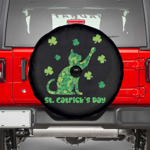 Funny St Catricks Day Spare Tire Cover Lucky Shamrock Cat Saint Pattys TS12 Black Print Your Wear