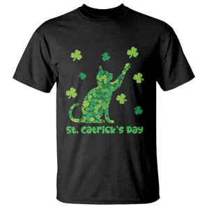 Funny St Catricks Day T Shirt Lucky Shamrock Cat Saint Pattys TS12 Black Print Your Wear