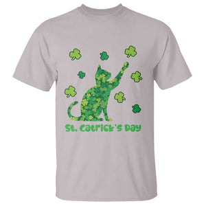 Funny St Catricks Day T Shirt Lucky Shamrock Cat Saint Pattys TS12 Ice Gray Print Your Wear