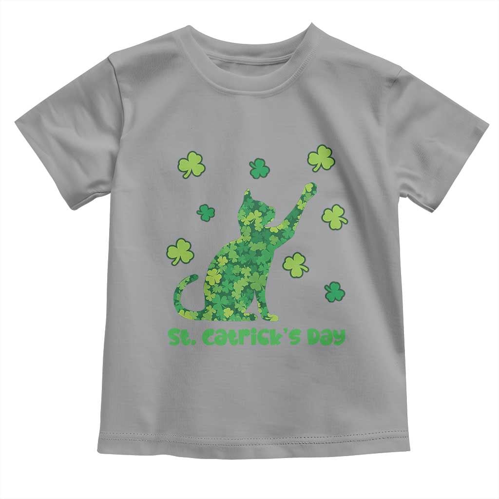 Funny St Catricks Day Toddler T Shirt Lucky Shamrock Cat Saint Pattys TS12 Sport Gray Print Your Wear